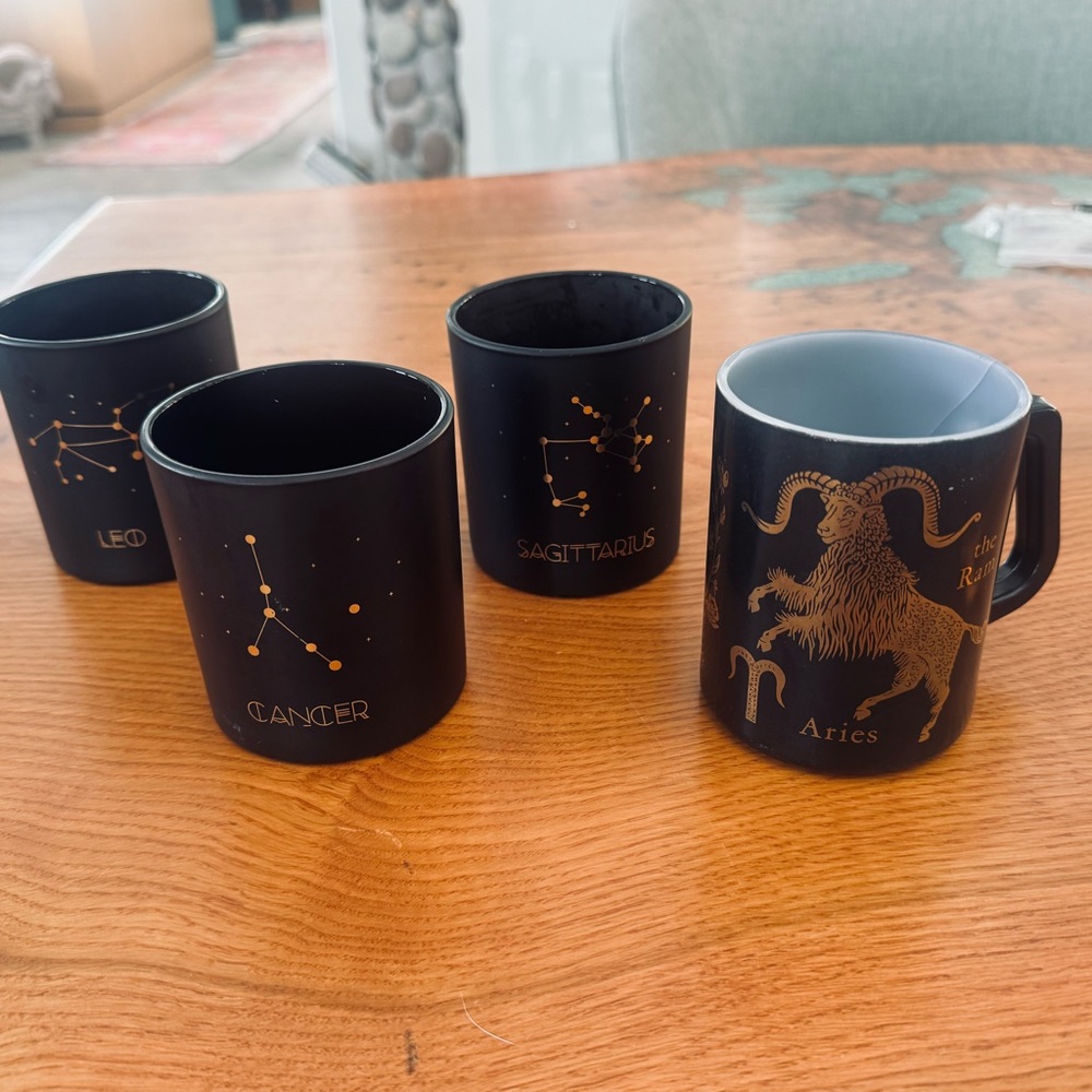 Astrology Zodiac Candle Holder/Mug, Aries, Cancer, Sagittarius, Leo Your Choice